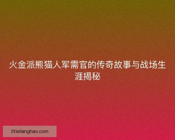 火金派熊猫人军需官的传奇故事与战场生涯揭秘