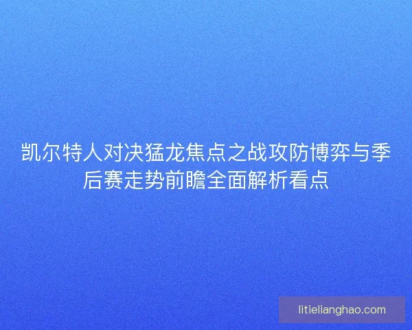 凯尔特人对决猛龙焦点之战攻防博弈与季后赛走势前瞻全面解析看点