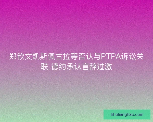 郑钦文凯斯佩古拉等否认与PTPA诉讼关联 德约承认言辞过激